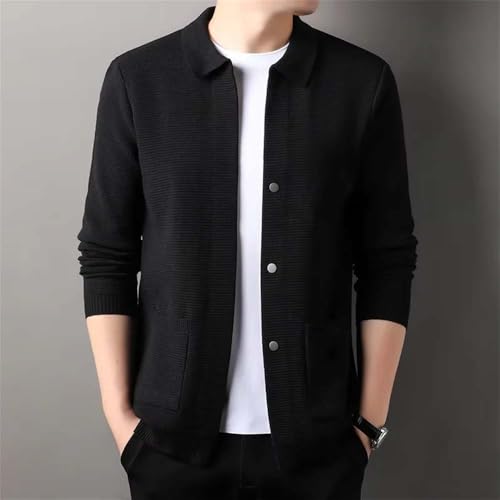 Men Button Front Knit Cardigan Sweater Casual Soft Lightweight Long Sleeve Knitwear with Pockets3