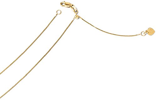 14K Yellow Gold Adjustable .55Mm Baby Box Chain Necklace Pendant Charm Fine Jewelry For Women Gifts For Her #TOP7
