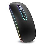 cimetech Rechargeable Wireless Mouse, 2.4G & Bluetooth Mouse for Laptop Slim Silent Mice Ergonomic Cordless Design with USB & 1600 DPI Compatible with Macbook iPad PC Computer Notebook Laptop