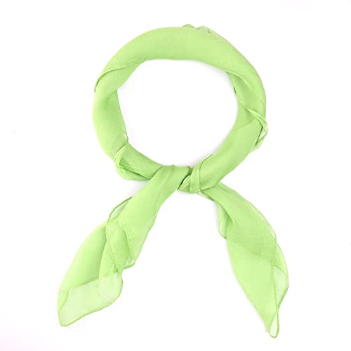 27.5 inch 1950s Square Chiffon Scarf Sheer Square Neck Head Hair Halloween Green Scarfs for Women