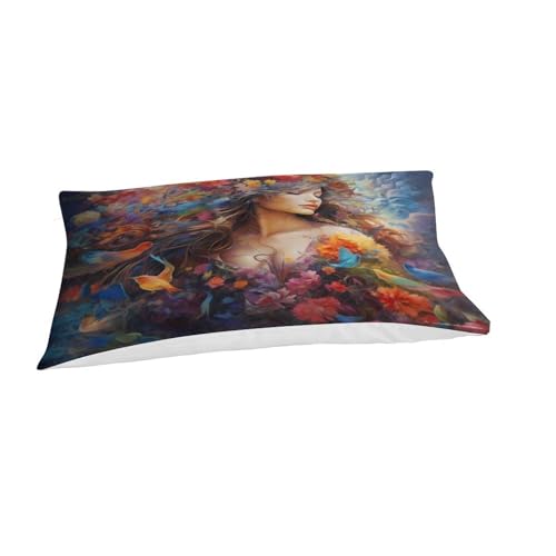 Housse de couette 135x200cm fleurs papillons imprimé 3D - 6