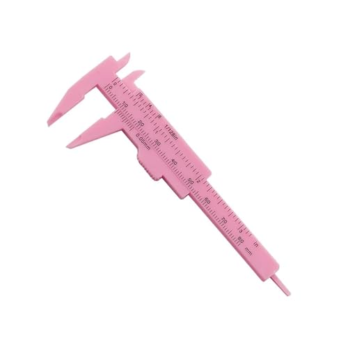 デジタルノギ 50個 プラスチック ポータブル ミニ スライド式 バーニア キャリパー 0-80mm ダブルスケール ゲージ 学生用 定規 測定ツール 小物 クリエイティブ ギフト 測定工具(Pink)