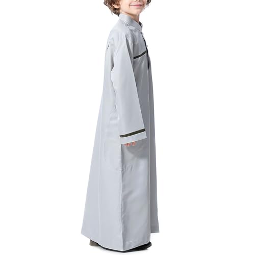 Boys Muslim Thobe Islamic Arabic Kaftan Button 𝐑obe Long Sleeve Middle East Prayer Dress Teen Kids Muslim Prayer 𝐑obe2