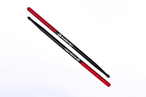 Original 'FITNESS ROCKSTAR DRUMSTICKS™' for Fitness, Aerobic Classes, Workouts, Exercises, Cardio Drumming + ANTI-SLIP Handles, High-Grade Plastic, Black Pair
