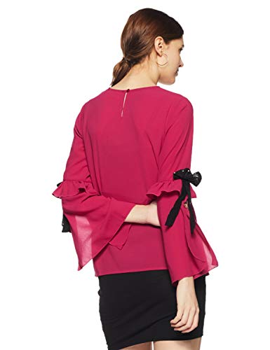 Image of pluss Women's Regular fit Top (LTP3015-FUSHIA Pink S)