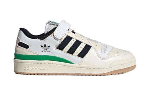 adidas Men's Forum Low Sneaker, Cream White/Core Black/Green, 10.5 M US