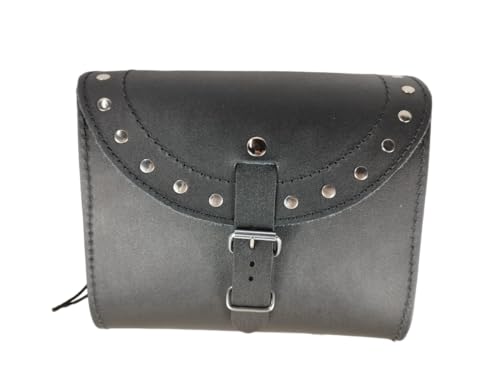 borchie in metallo WinNet Borsa borsetta tool bag sissy barilotto in pelle porta attrezzi universale da per tutte moto custom e Harley