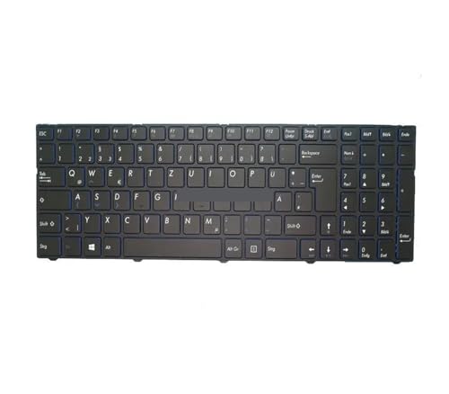 MEDION AKOYA P7402 MD60850用ノートパソコンキーボード(フレーム付き、ブルーエッジ)ドイツ語/ベルギーBE/英語UI/スイスドイツ語(Belgium BE)