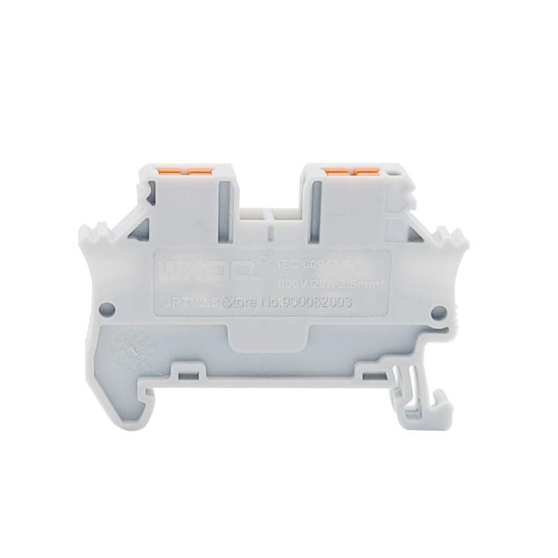 10Pcs PTV 2.5 DIN Rail Terminal Block Side-Entry Push-in Connection 2.5mm² 26-12AWG Cable Wiring Electrical Wire Connector(PTV2.5-Green)