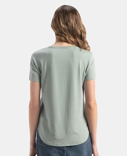Image of Jockey IW31 Women Micro Modal Fiber Elastane Stretch Relaxed Fit Graphic Print Round Neck Half Sleeve T-Shirt with Curved Hem Styling (Prints May Vary)