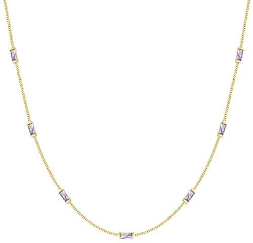 LOUISA SECRET Collana Donna Argento 925 Placcato oro 14k Collana Donna Zirconi Cubici Collane Gioielli Donna Regalo Natale Compleanno Festa Della Mamma per Moglie Amiche Amica