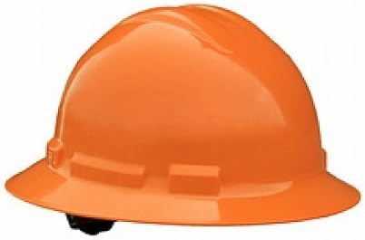 Hard Hat Quartz Full Brim 6 Point Ratchet Suspension Orange
