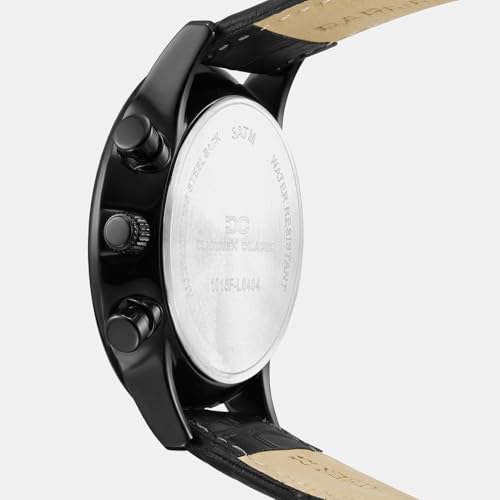 Image of Darren Clark Men Quartz Black Dial Chronograph Leather Watch 1015F-L0404