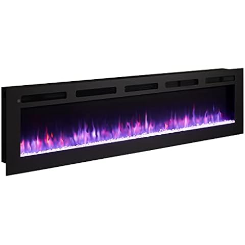 Chimenea eléctrica BALDERIA Leif 70" con calefacción y efecto de llama 3D realista Cover
