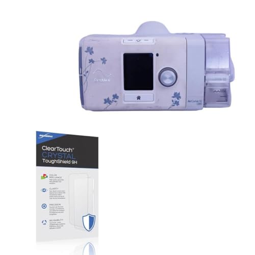 BoxWave Screen Protector Compatible With ResMed AirCurve 10 ASV - ClearTouch Crystal ToughShield 9H (2-Pack), Clear 9H Tough Flexible Film Screen Protector