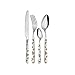 NEVA CUTLERY Cubertería de acero de 24 piezas con flores rosas BD14015_24