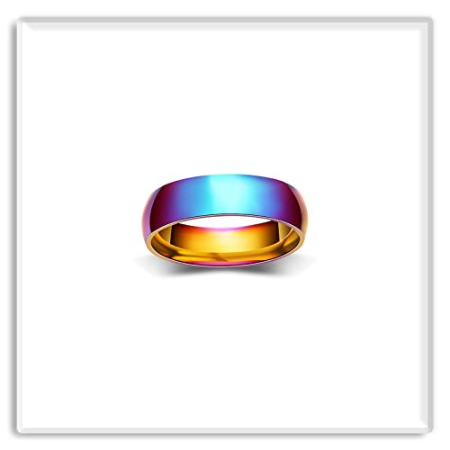 Xusamss Fashion Simple Colorful Stainless Steel Band Ring3
