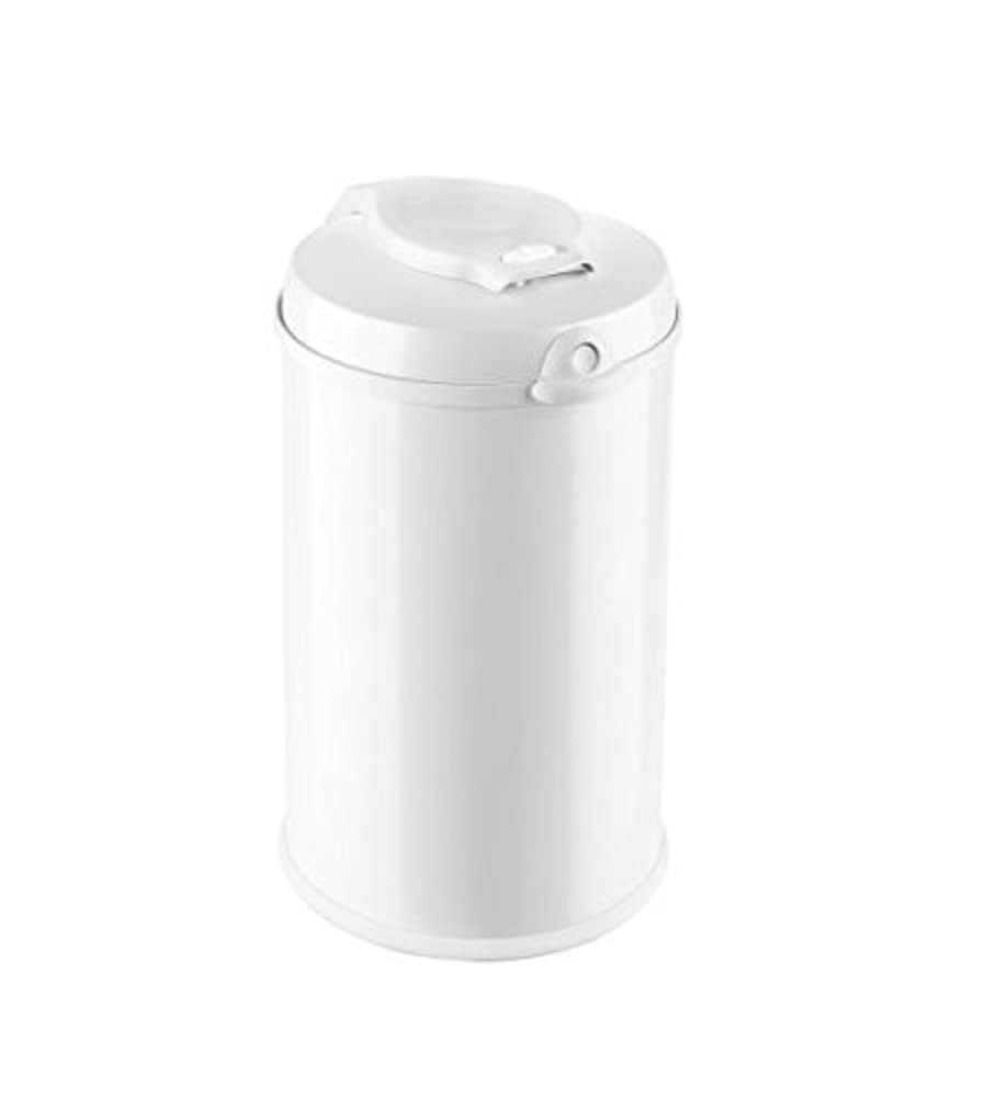 Bubula Jr Premium Steel Diaper Waste Pail w/Air Tight Lid and Lock, White : Baby