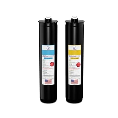 American Filter Company® Brand Model # AFC-KN-BY-2PK Water Filters, Compatible with Kinetico® K2 K5 & KRO Plus, Cartridge Set (Part # 9307A & 9309A) Blue/Yellow - 6 Month Pack