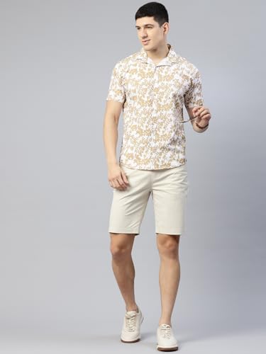 Image of Luxrio Casual Printed Textured Fabric Shirt for Men Regular Fit Cotton Blend