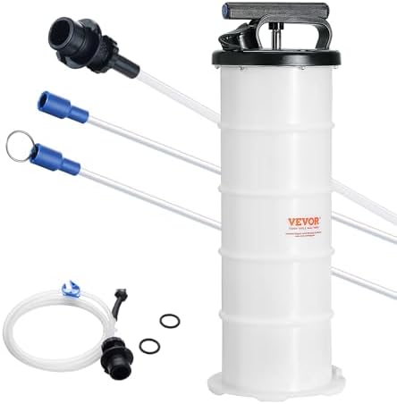 VEVOR Fluid Extractor, 1.74 Gallons (6.5 Liters), Manual Hand-Operated Oil Changer Vacuum Fluid Extractor with Dipstick and Hose, Oil Extractor Change Pump for Automotive Fluids Vacuum Evacuation