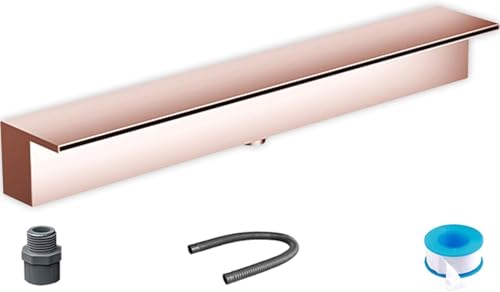 Kit di Scarico per Cascata con Tubo corrugato per Esterni, Bocchetta di Scarico in Acciaio Inox per laghetto, Piscina e Fontana da Giardino - 40 cm (16 Pollici) con Raccordo a Scatola per co
