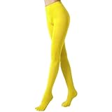 [Miracroute] カラー パンスト かわいい レディース 無地 カラフル パンティー ストッキング セクシー レギンス タイツ ファッション スパッツ (JP, アルファベット, M, L, レギュラー, R, イエロー)