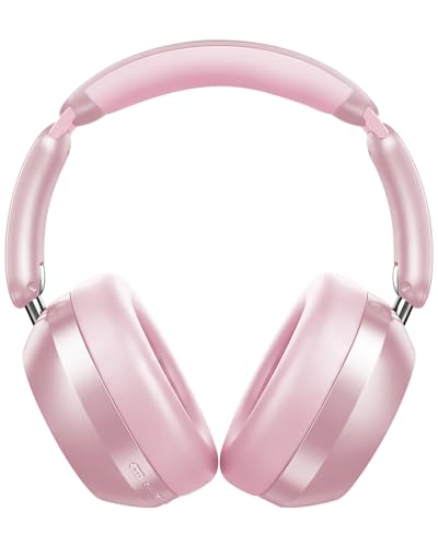 Image of Wentronic Y04 Bluetooth 5.3 Wireless Over-Ear Headphones with Active Noise Cancelling & Hi-Res Sound, 48H Playtime, Soft Comfort Earcups - Travel, Office & Home - iOS, Android & PC - Pink