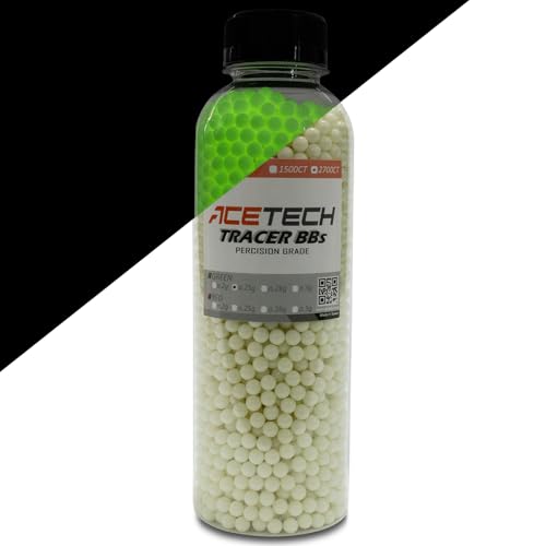 ACETECH Tracer BB 6mm Glow in the Dark Plastic with Multi-Polished for Airsoft Game Play (Green 0.25g)