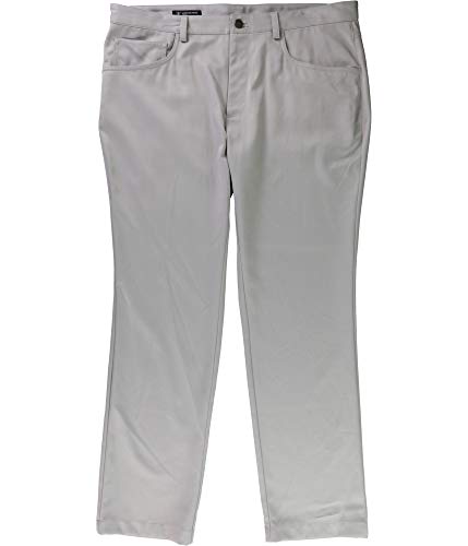 I-N-C Mens Shiny Stretch Casual Trouser Pants, Grey, 36W x 32L