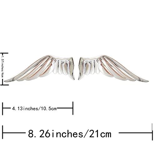 Onlyyou.x New Angel Wings Emblems For Car Motocycle Left And Right Angel Wings Badge Decal Ornaments 2 Pieces Of Chrome Angel Wings Stickers Of Made Of Metal #TOP1