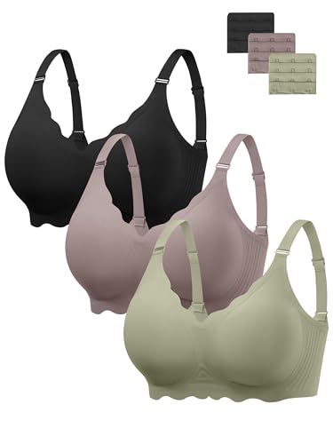 Angelhood Seamless Bras Women Soft Jelly Push Up Wireless Bra Supportive V Neck No Underwire Comfort Tshirt Bralettes