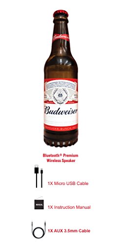 Budweiser Bluetooth Bottle Speaker Authentic Design Wireless Budweiser Red Speaker, Loud Audio Beer Speaker- Bud Weiser Red #TOP4