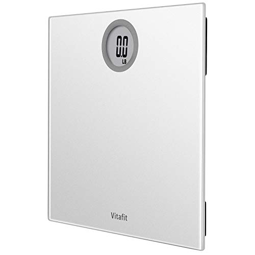 Vitafit Digital Body Weight Bathroom Scale Weighing Scale with Step-On Technology, LCD Display(400lb),Batteries Included, Elegant Silver