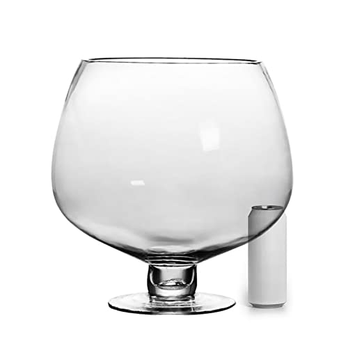 KIOP Thick Glass Super Big Oversized Novelty Crystal Glasses Brandy Glasses, Beer Glasses, Bar Wine Surprise Drinkware,Wine Cork Storage,120oz