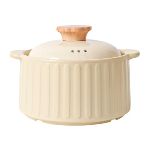 【NYHGOXM】IH対応 土鍋 2.8L 直火OK 耐熱陶器 ご飯炊き 煮物鍋 蒸気穴付き 耐ひび割れ ノンスティック かぼちゃ型 可愛い おしゃれ 1人用 2人用 家庭用 (イエロー)