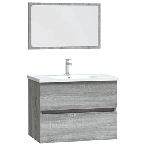 Muebles de baño para ganar almacenamiento con el juego de 2 piezas gris 3
