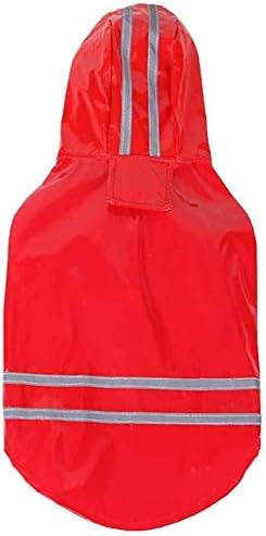 DFVV Waterproof raincoat Pet Raincoat Dog Clothes Windproof Rainproof Snowproof Raincoat poncho (Color : Red, Size : L)
