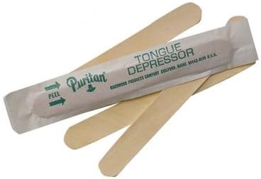 6" X 11/16" Puritan Individually Wrapped, Sterile, Adult Tongue Depressor
