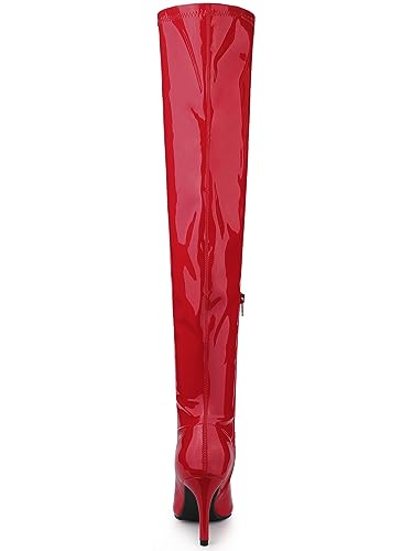 Allegra K Women's Pointed Toe Stiletto Heels Over The Knee High Boots4