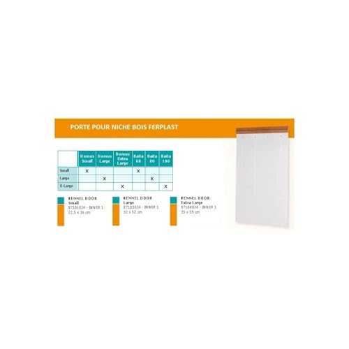 Ferplast Türvorhang für die Hundehütten Modell Domus Extra Large, Baita 100 und 120, und Canada 6, Tür für Outdoor-Hundehütten, transparente PVC-Lamellen, Schutz vor Wind und Kälte, 35 x 59 cm
