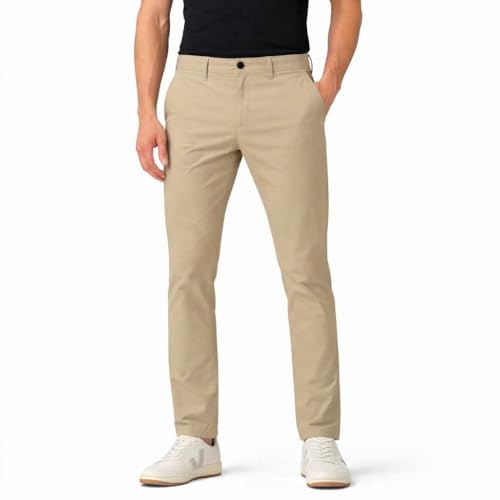 Image of Men's Casual Regular Fit Cotton Pants | Chinos | Trousers