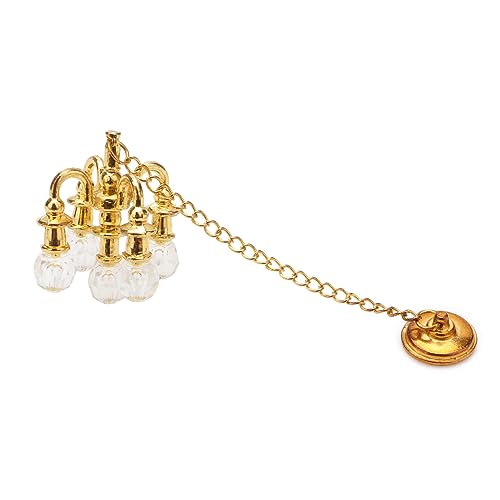 image for Cutemini Dollhouse Miniature Chandelier 1:12 Scale Chrystaline Chandel