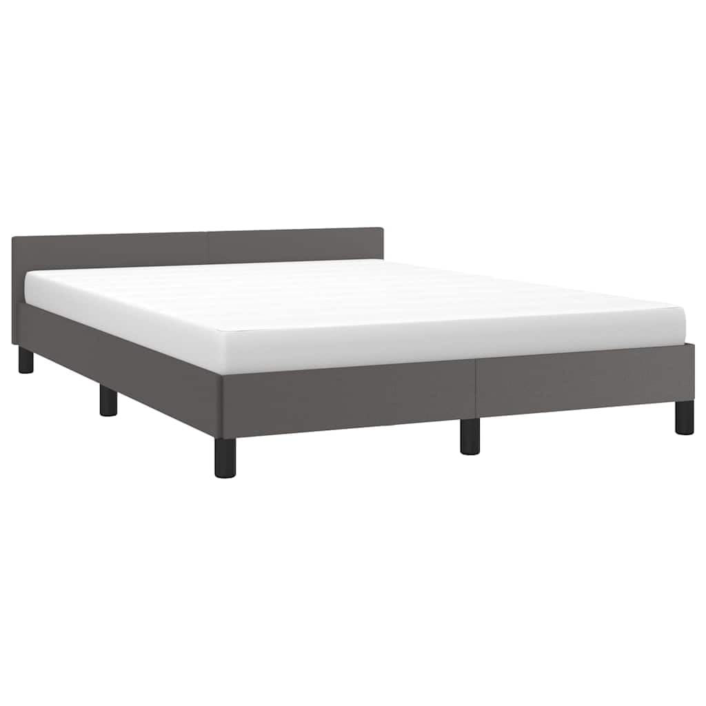 Similpelle Premium Giroletto Con Testiera Grigio 140x200 cm