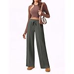 PINSPARK Damen Jogginghose High Waist Sporthose Weites Bein Sweatpants mit elastischem Bund Yogahose Trainingshose Fitness Sweathose Baggy Freizeithose mit Taschen – Bild 5