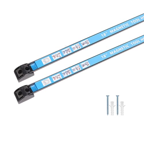 18-inch two-piece strong magnetic tool organizer, heavy-duty tools strong magnetic storage strip, easy to install, suitable for tool room workshop tool organization easy to find tools