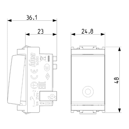 Vimar Idea 1P 10Ax 16080.B Button