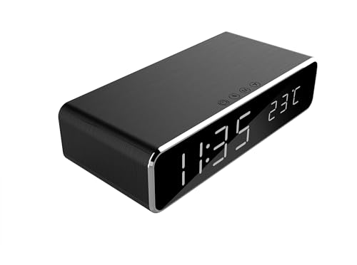 Réveil digital noir Gembird DAC-WPC-01 pour une table de chevet moderne et épurée
