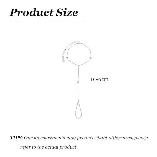 Image of Hand Chain Ring Bracelet for Women Dainty Gold Finger Chain Rhinestone Bracelet Trendy Simple Body Jewelry Gifts