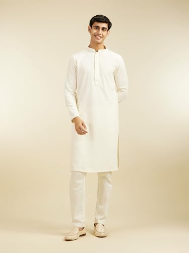 Image of DIWAS BY MANYAVAR Men's Viscose Embroidered|Sequined Kurta (1pc)